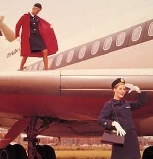 Wing wearSlightly more classic tailoring from British European Airways staff in the 1960s. Clearly decorum went downhill from here.