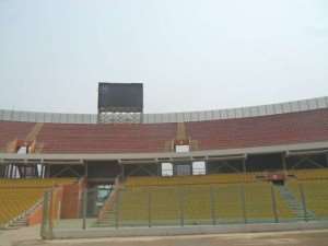 The non-functional scoreboard at the Accra Sports stadium