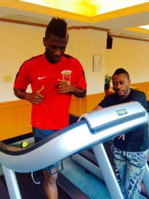 Progress: Asamoah Gyan steps up injury recovery with light training