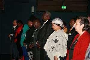 From Right: Mrs. Gulseven Demirel, Mrs Ida Hoffmann, Mr Usutuaije Maamberua MP-Namibia                      Extreme Left: Prof. Denis Goldberg, Obenewa Amponsah, Adetoun Adebesi Afrotak TV