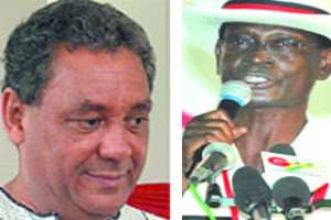 Mr. Jake Obetsebi-Lamptey, NPP General Secretary (left), Dr. Kwabena Adjei, NDC General Secretary (right)