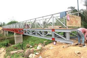 Footbridge built over Densu River at Weija