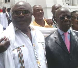 Charles Wereko-Brobby and Kwodwo Mpiani after the courts verdict