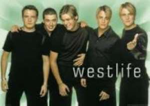Westlife left hanging in stage stunt gaffe