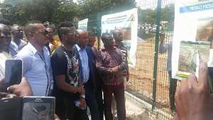 Asamoah Gyan inspects Accra Academy astro turf project