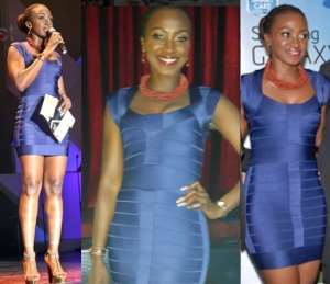 Whats Wrong with These Photos Photos! Kate Henshaw sexy in blue bandage dress