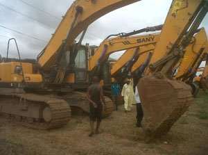 One of the stolen Sany excavators found at Dworwulu
