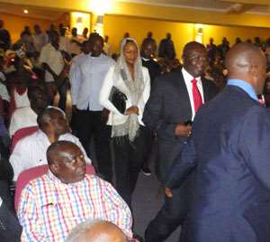 The arrival of Dr Bawumia and his wife Samira at the hall