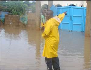 One of the houses affected by the rain