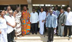 Nana Addo and his entourage in a group photo with Volta chiefs