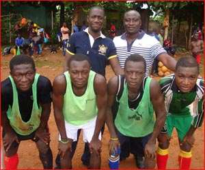 Tony Yeboah with some members of the team