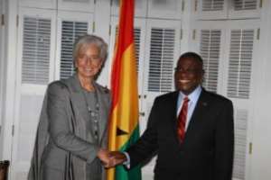IMF President, Christine Largarde with President Mills before their meeting