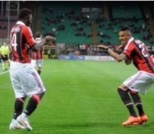 Boateng and Muntari have developed good relationship at AC Milan and they even do their Ghana dance.