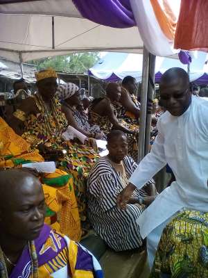 Opare-Ansah Charges Akorabo to Vote out NDC as he Donates 100 bags of cement.