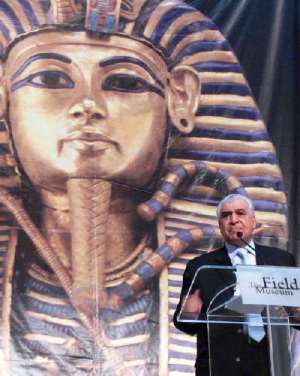 Dr. Zahi Hawass the Head of the Supreme Council of Antiquitiesfor Egypt is Man worth Listening too, not Muzzling, like the film does.  Suburban Journals of Chicago photo