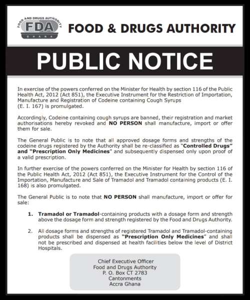Health Ministry Bans Tramadol Codeine Health Ministry Bans Tramadol Codeine
