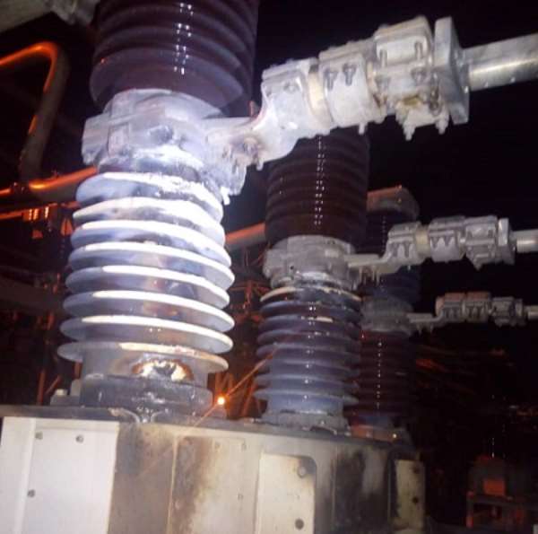 The damaged PDS machines at Anwomaso