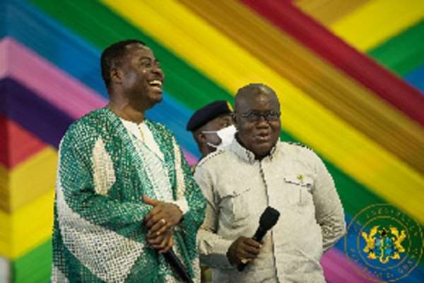 President Akufo-Addo interacting with his hosts.