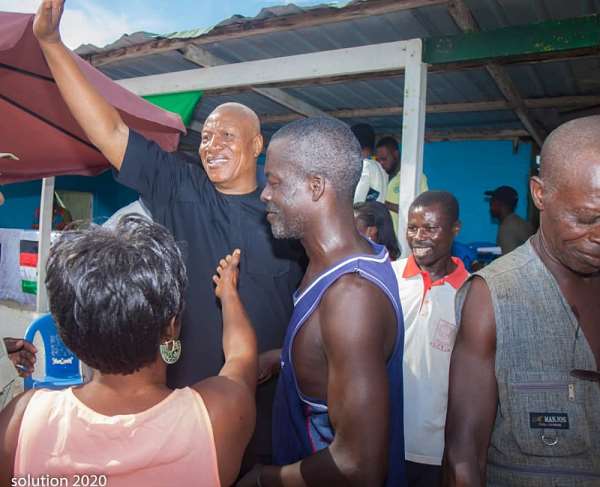 Professor Joshua Alabi in the midst of the teeming supporters in Western Region