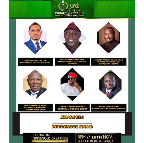 Shina Peller, Senator Abba Moro, Senator Patrick Ifeanyi Ubah, Others Nominated For 2019 Indigenous Awards