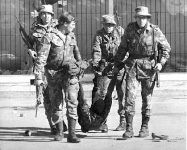 White brutality against blacks in the Apartheid era