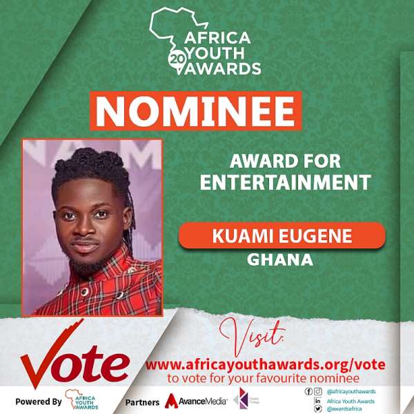Kuami Eugene, Kwadwo Sheldon, JoeBoy among 129 Young Africans nominated for 2020 Africa Youth Awards