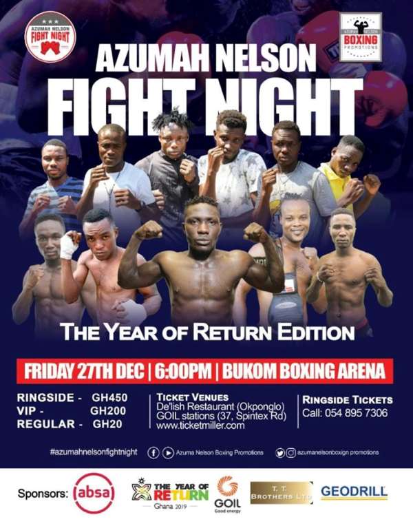 Azumah Nelson Fight Night – The Year Of Return Edition On December 27 At Bukom Boxing Arena