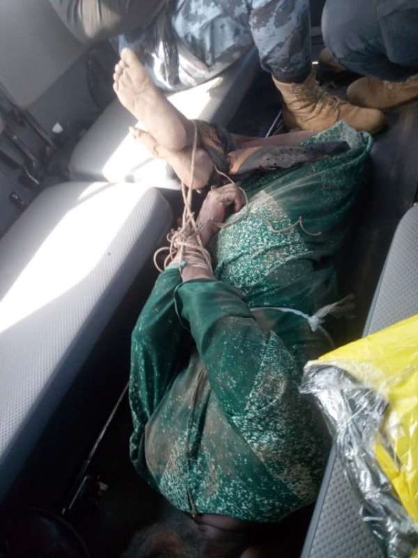 The 70-year-old woman was tied, ready to be lynched by youth in Jentilpe on suspicions of witchcraft.
