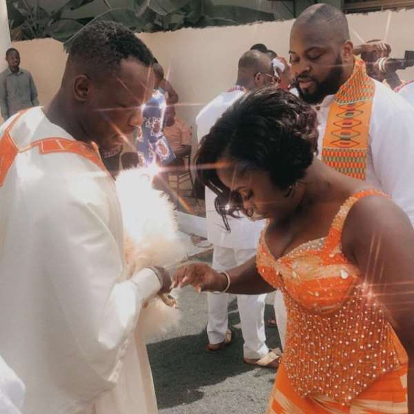 Kaakie dancing with her high school mate, now husband, Kweku