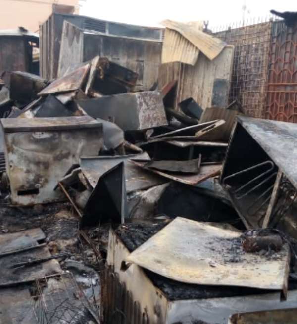 Fire Guts Bekwai GCB Office