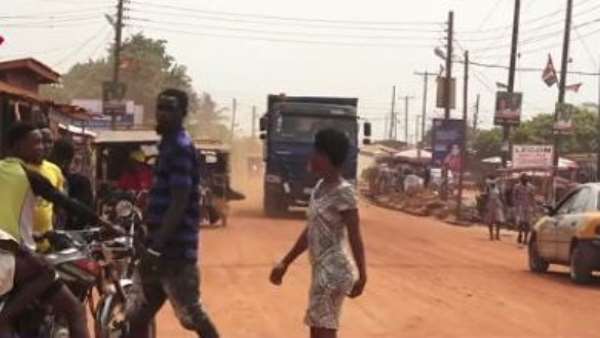 Abokobi youth march in Ga East Assembly to protest bad roads