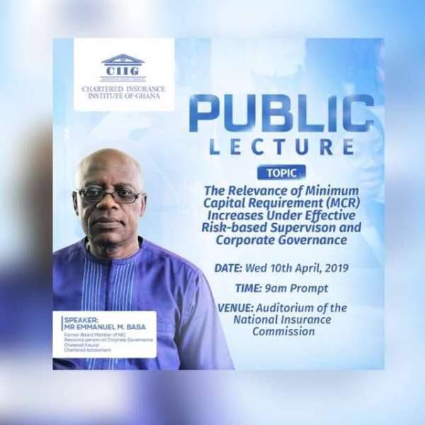 The keynote address will be delivered by former Managing Director of Vanguard Assurance, Mr. Emmanuel Mahama Baba.