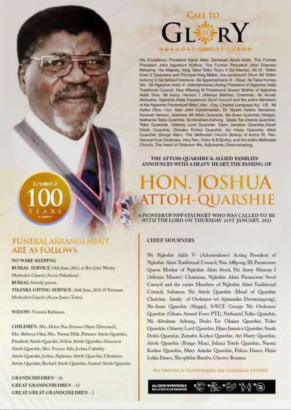 Tribute To My Friend The Ga Politician – Joshua Nii Attoh Quarshie