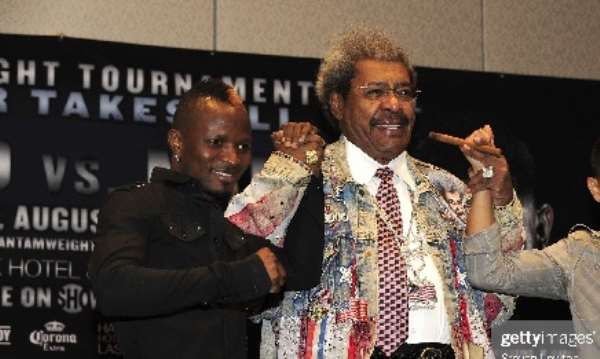 CAPTION: Don King (right) managed Joseph Agbeko during his heyday in the sport