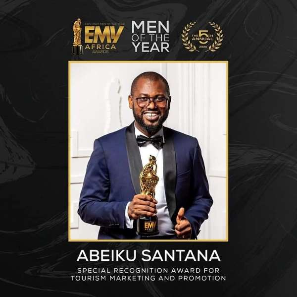 Abeiku Santana Wins Special Recognition Award In Tourism At The 2020 EMY Africa Awards