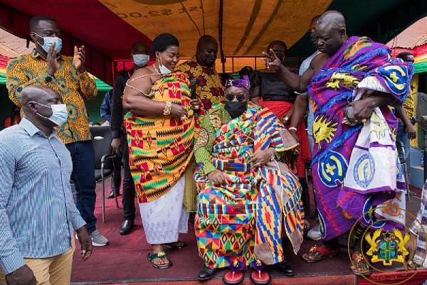 Covid-19 fighter Akufo-Addo wins chieftaincy title 'Okogyeaman,' 'Odomankoma' in Bono Region
