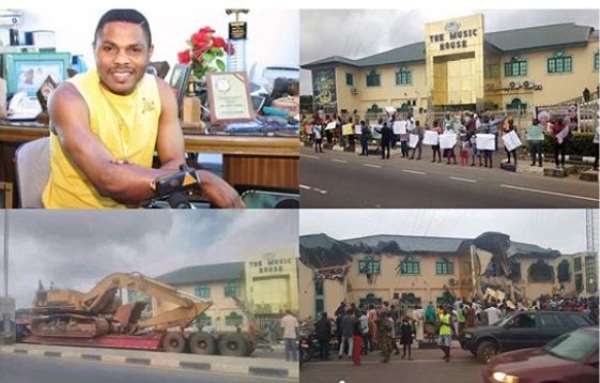 Gov. Ajimobi Show’s off Political Power, Demolishes Singer, Ayefele’s N800m Music House