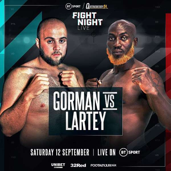 Ghana’s Heavyweight Boxer Harrison Lartey Fights Nathan Gorman On Sept. 12