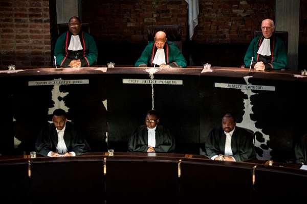 Chief Justice Mogoeng Mogoeng presiding over the Constitutional Court of South Africa in 2017. - Source: Gulshan Khan / AFP via Getty Images