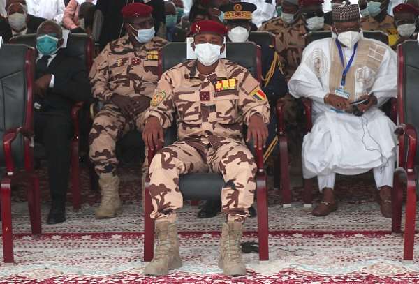 General Mahamat Idriss Déby at the funeral of his father Chadian president Idriss Deby. - Source: Christophe Petit Tesson/Pool/AFP via Getty Images