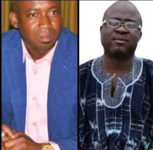 Outgoing DCE for Central Gonja on your immediate left, Hon. Mustapha Mahama and the new nominee on your immediate right, Mr. Iddrisu Salia Kamara.