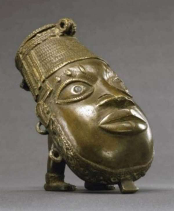 Metal vessel, Benin, Nigeria, now in Prussian Cultural Heritage Foundation, Berlin, Germany.