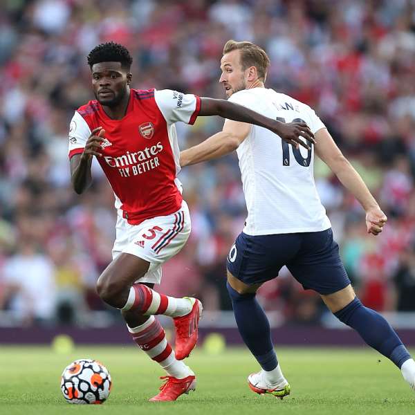 Thomas Partey in action against Spurs. Photo Credit/Arsenal Twitter