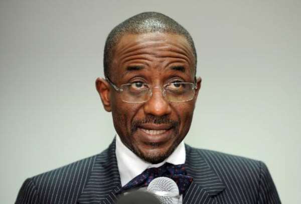 A picture taken on August 14, 2009 shows Lamido Sanusi speaking in Lagos. By Pius Utomi Ekpei (AFP/File)