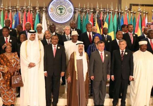 Kuwait's Emir Sheikh Sabah al-Ahmad Al-Sabah (centre) poses with Arab and African leaders at the start of a summit meeting in Kuwait City on November 17, 2013. By Yasser al-Zayyat (AFP/File)