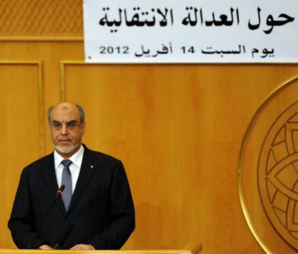 Tunisian prime minister Hamadi Jebali speaks at the opening of a conference. By Fethi Belaid (AFP)