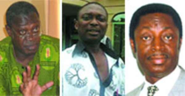 • Prof. Badu Akosa (left), • Mr. Kweku Baako Junior (middle), • Dr. Kwbena Dufuor (right)