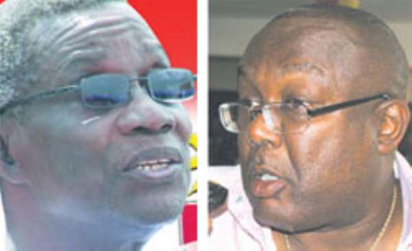 President Atta Mills(left), LT. Gen. J. H. Smith (rtd) Minister of Defence(right)