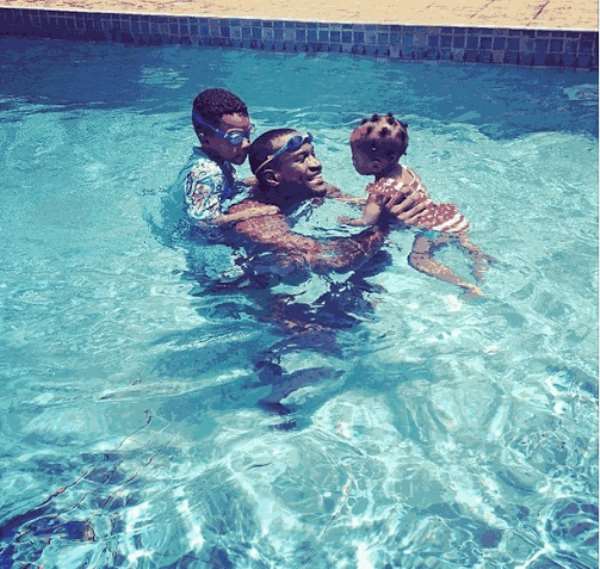 Peter Okoye Shares Happy Moments With His Kids
