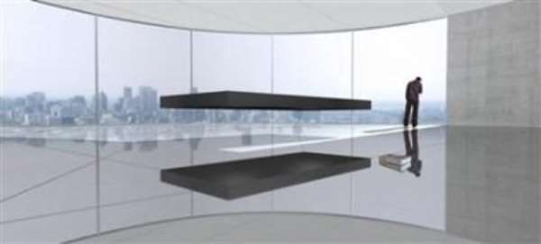 Designer creates floating bed